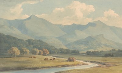 Carnedd Llewelyn and Carnedd David, Carnarvonshire, Seen Across the River Ogwen by John Warwick Smith